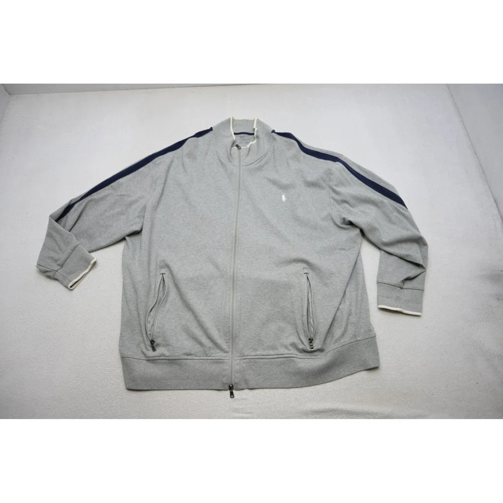 Polo Ralph Lauren Track Jacket Mens‎ 4XB 4XL BIG Stripe Full Zip Athletic EUC